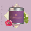 natural wax scented candles - geranium leaf