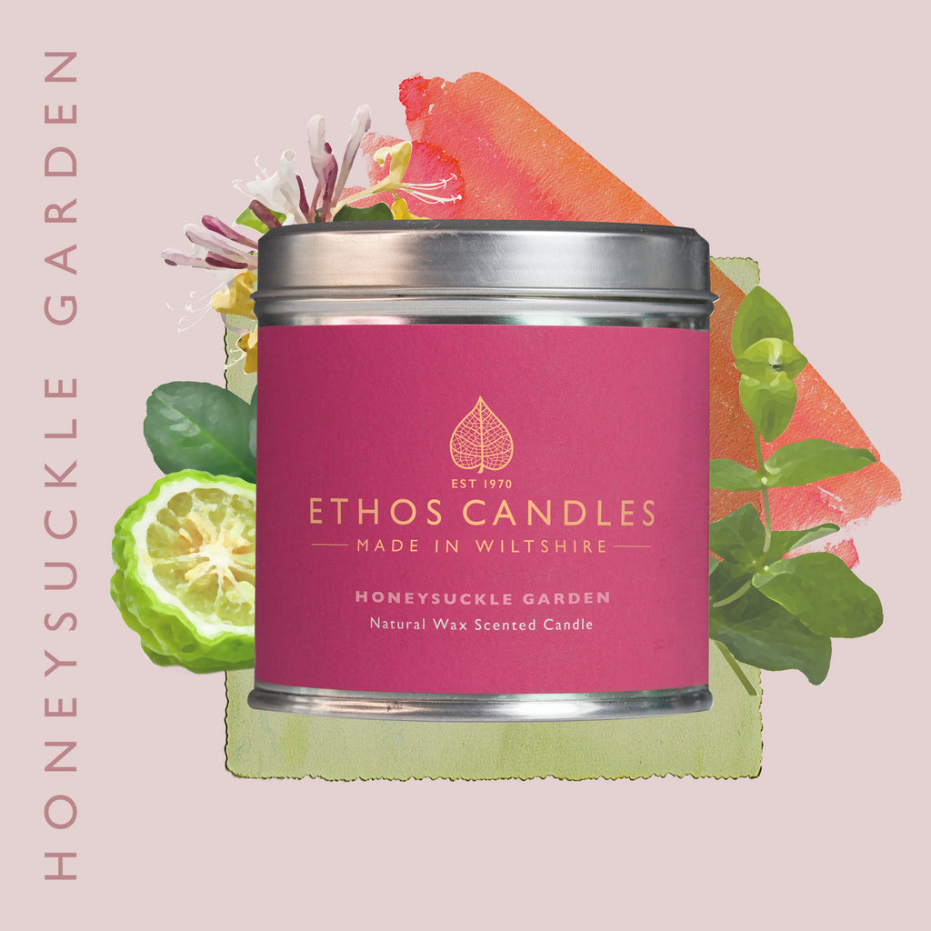 natural wax scented candles - honeysuckle garden